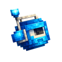 Frostbyte, a blue pixel-art character