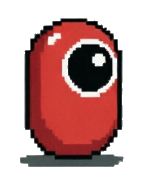 Red Shift, a red one-eyed character